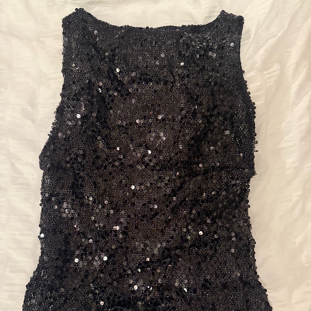 Elegant Black Sequin Top